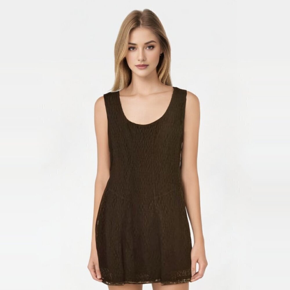 Alfani black lined lace sleeveless dress Sz Med